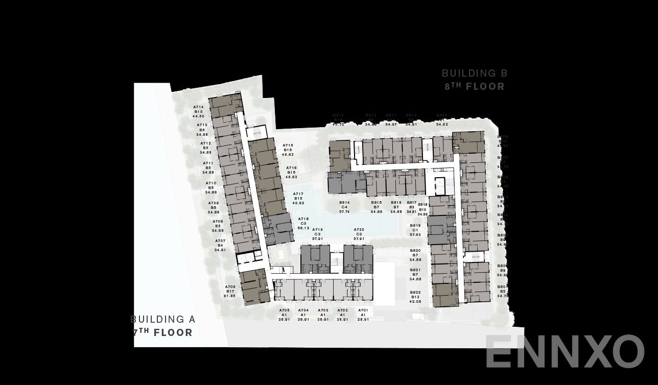 แปลนชั้น Plan 8 ของโครงการ แชปเตอร์ ทองหล่อ 25