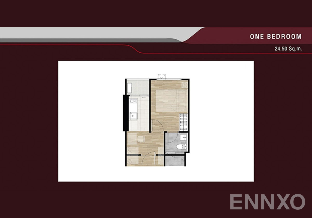 รูปแปลนห้อง 1 Bedroom ของโครงการ ชีวาทัย เกษตร-นวมินทร์