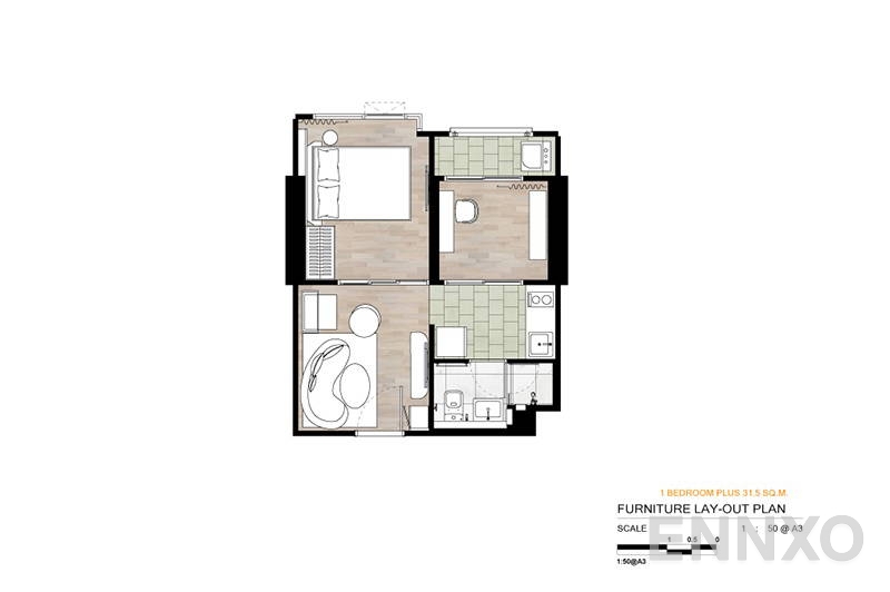รูปแปลนห้อง 1 Bedroom Plus ของโครงการ เซียล่า ศรีปทุม