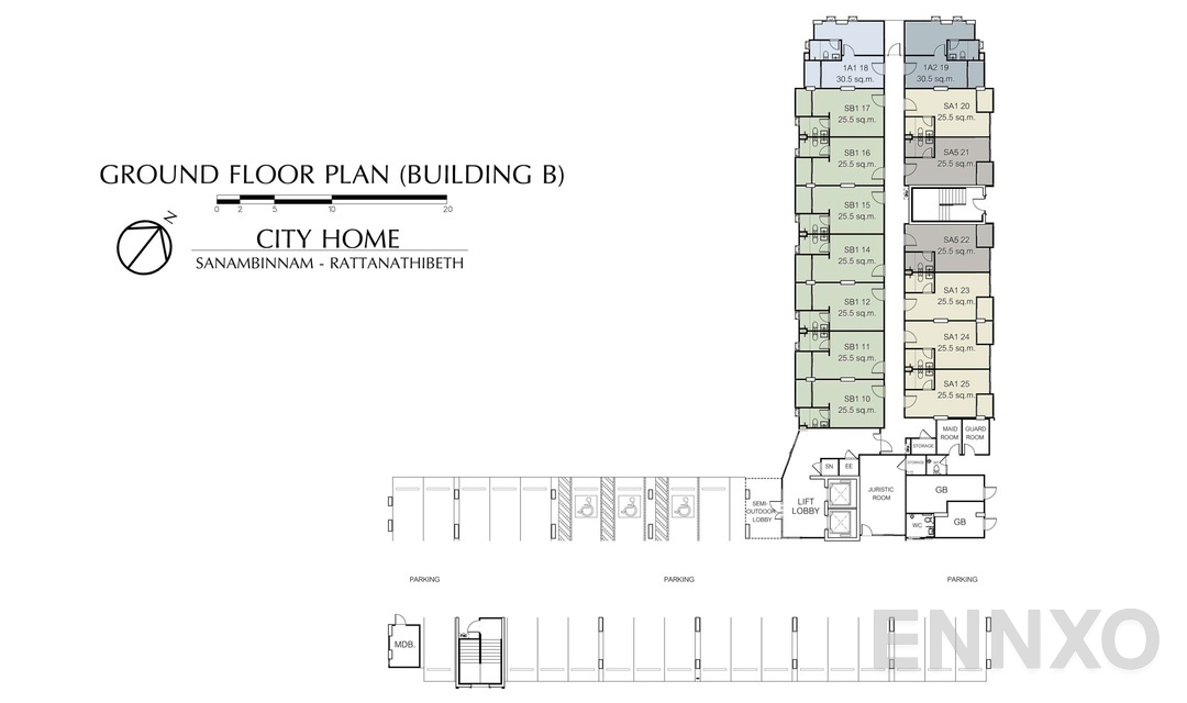 แปลนชั้น floor1-b ของโครงการ ซิตี้ โฮม รัตนาธิเบศร์