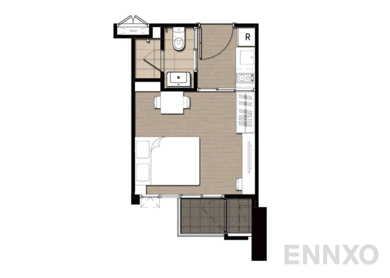 รูปแปลนห้อง Studio โครงการ คอนโดเลต มิสท์ พระราม 9