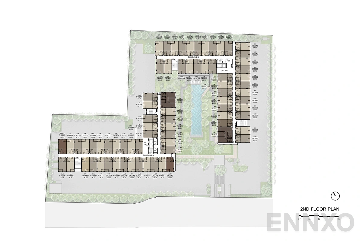แปลนชั้น 2nd Floor ของโครงการ ดีคอนโด พนา