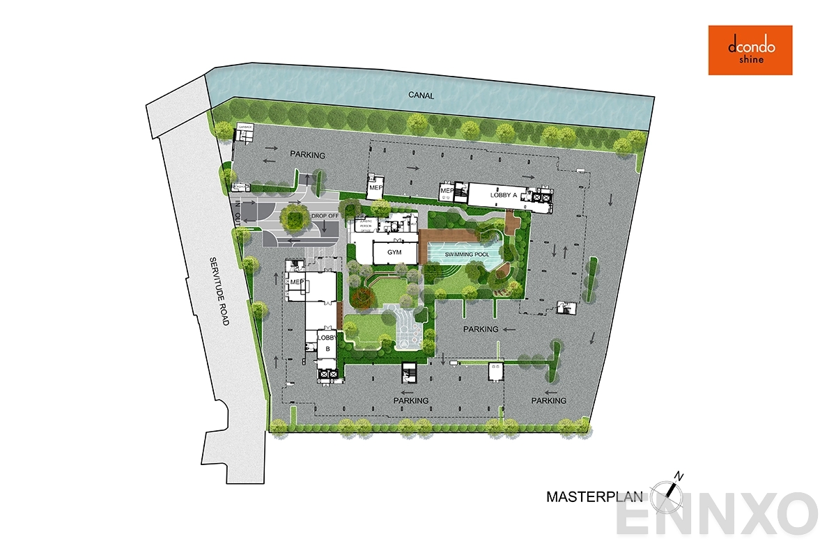แปลนชั้น masterplan ของโครงการ ดีคอนโด ชายน์ รังสิต