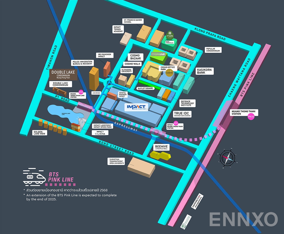 ภาพแผนที่แสดงที่ตั้งโครงการ Double Lake Condominium
(ดับเบิ้ล เลค คอนโดมิเนียม) และสถานที่โดยรอบ