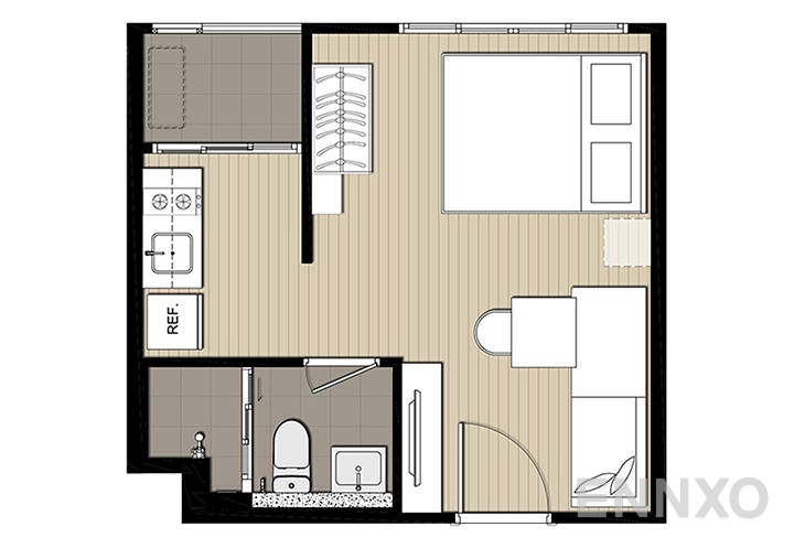 รูปแปลนห้อง Studio ของโครงการ เอลลิโอ เดล มอสส์ พหลโยธิน 34