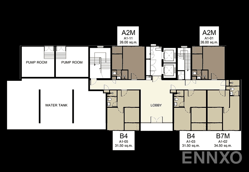 แปลนชั้น 1st Floor ของโครงการ Elio Del Nest Udomsuk