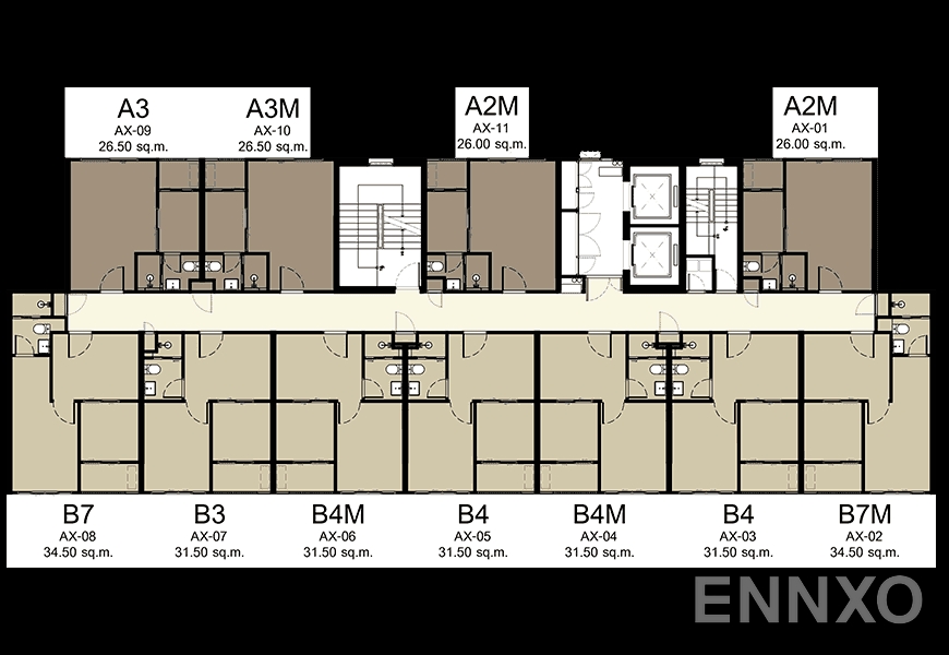 แปลนชั้น 2nd - 20th Floor ของโครงการ Elio Del Nest Udomsuk