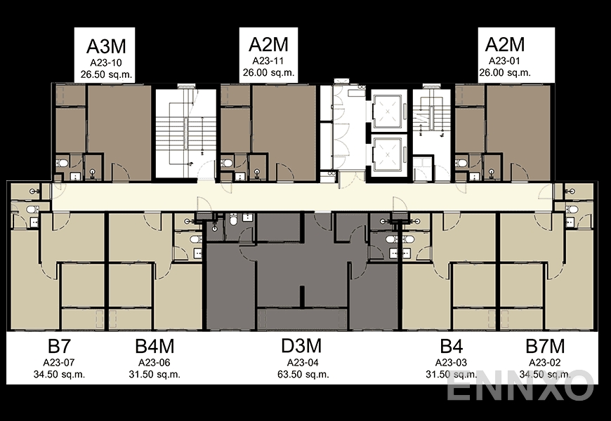 แปลนชั้น 23rd Floor ของโครงการ Elio Del Nest Udomsuk