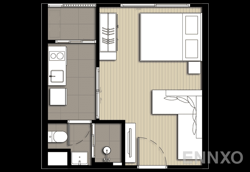 รูปแปลนห้อง A6M ของโครงการ Elio Del Nest Udomsuk