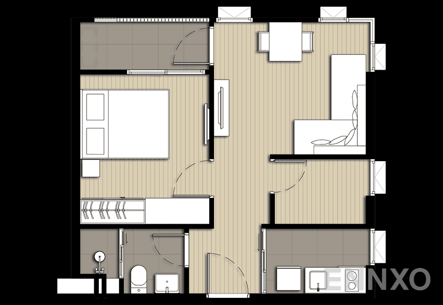 รูปแปลนห้อง C3M ของโครงการ Elio Del Nest Udomsuk