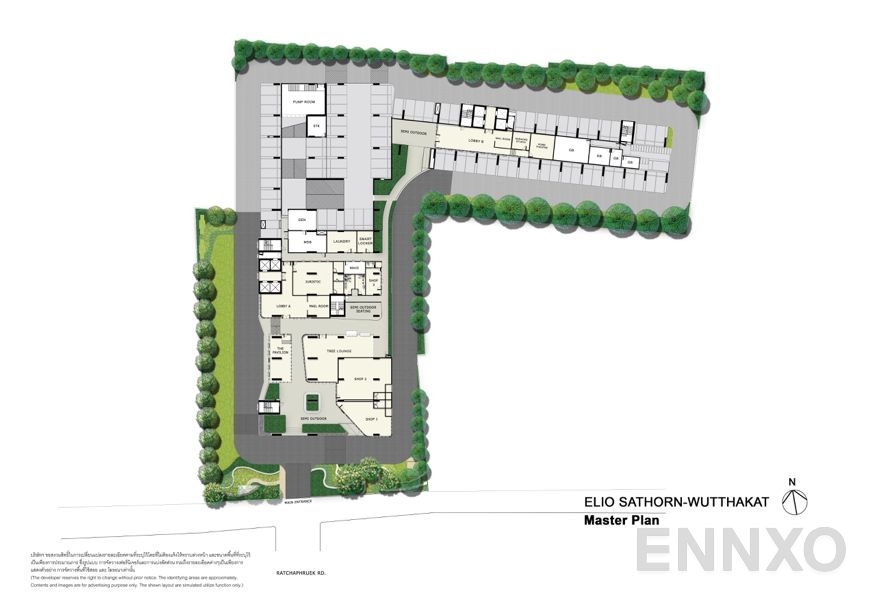 แปลนชั้น Ground floor ของโครงการ เอลลิโอ สาทร - วุฒากาศ