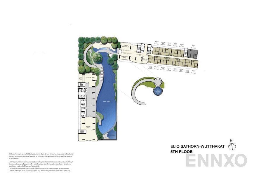 แปลนชั้น 5th Floor ของโครงการ เอลลิโอ สาทร - วุฒากาศ