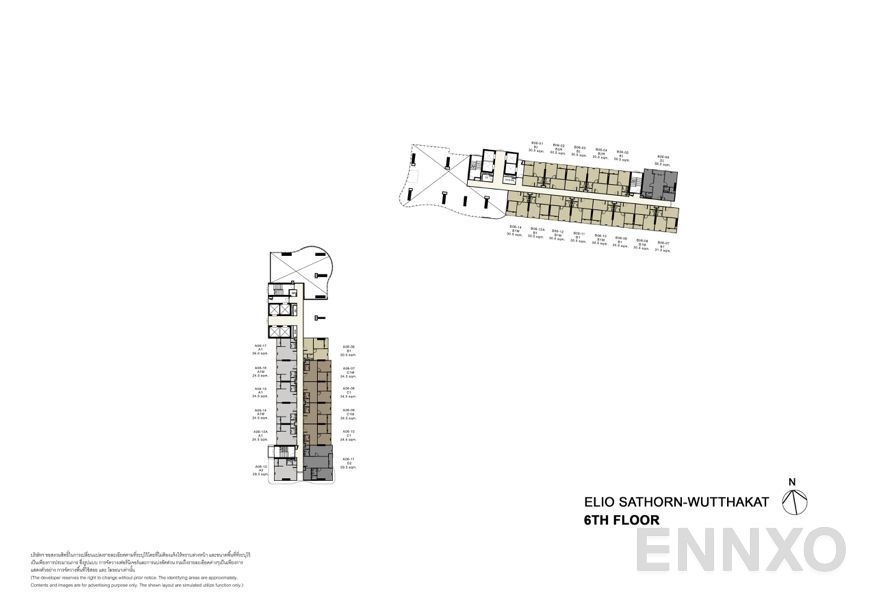 แปลนชั้น 6th Floor ของโครงการ เอลลิโอ สาทร - วุฒากาศ