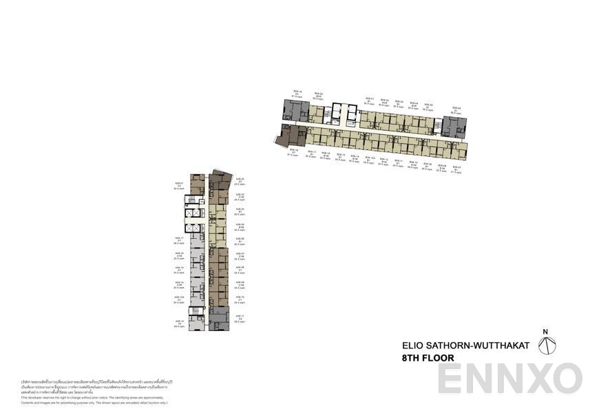 แปลนชั้น 8th Floor ของโครงการ เอลลิโอ สาทร - วุฒากาศ