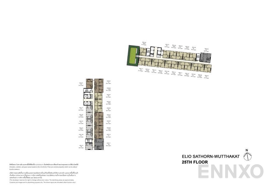 แปลนชั้น 25th Floor ของโครงการ เอลลิโอ สาทร - วุฒากาศ