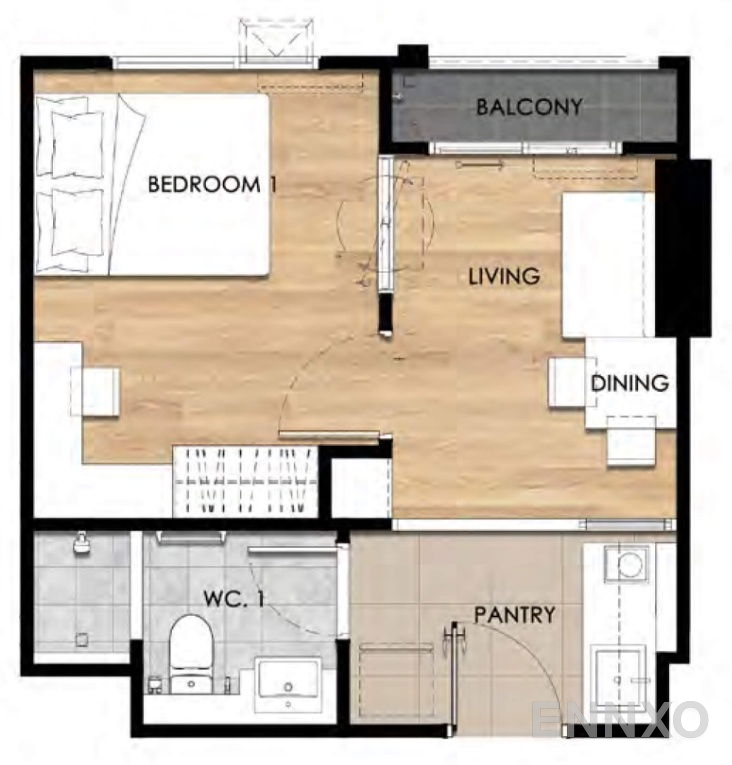 รูปแปลนห้อง Type B6 ของโครงการ เอสเซ็นท์ อุบลราชธานี