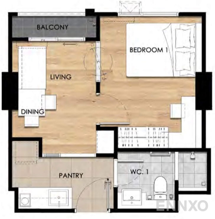 รูปแปลนห้อง Type B10 ของโครงการ เอสเซ็นท์ อุบลราชธานี