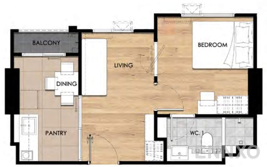 รูปแปลนห้อง Type C2 ของโครงการ เอสเซ็นท์ อุบลราชธานี