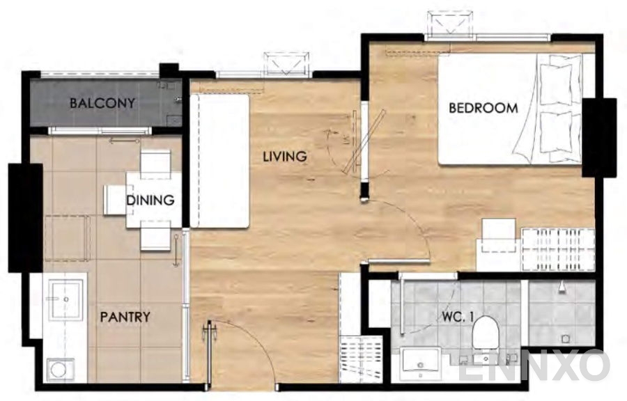 รูปแปลนห้อง Type C3 ของโครงการ เอสเซ็นท์ อุบลราชธานี