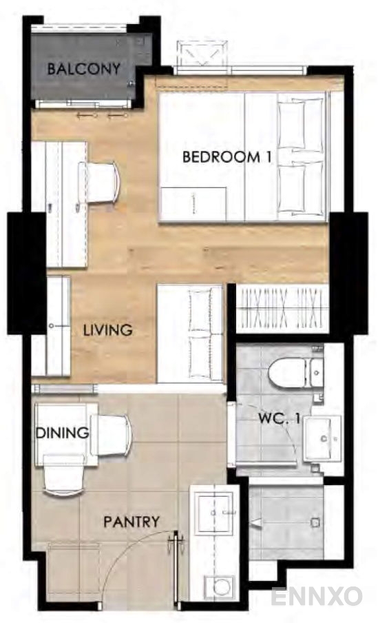 รูปแปลนห้อง Type A3 ของโครงการ เอสเซ็นท์ อุบลราชธานี