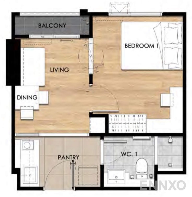รูปแปลนห้อง Type B5 ของโครงการ เอสเซ็นท์ อุบลราชธานี