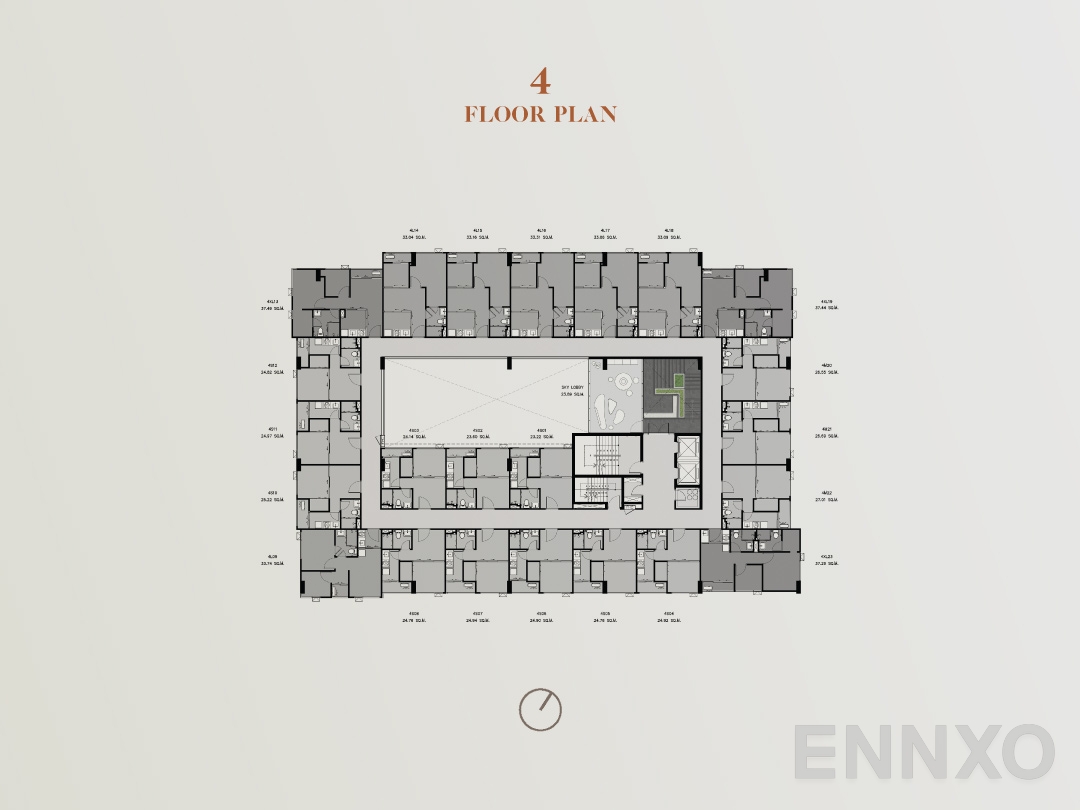 แปลนชั้น Floor 4 ของโครงการ เอสคิว สุขุมวิท 101/1