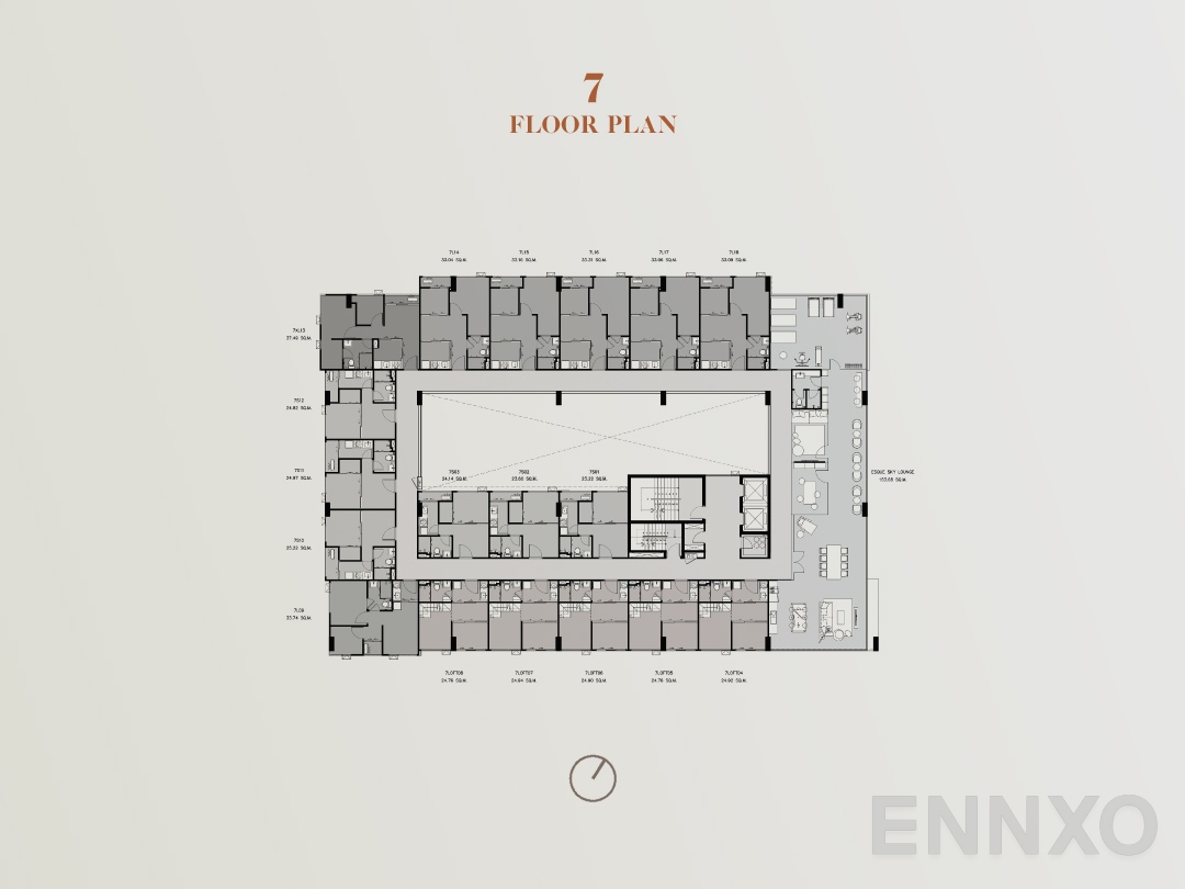 แปลนชั้น Floor 7 ของโครงการ เอสคิว สุขุมวิท 101/1