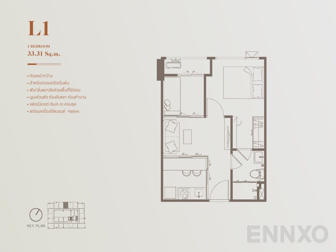 รูปแปลนห้อง L1 ของโครงการ เอสคิว สุขุมวิท 101/1
