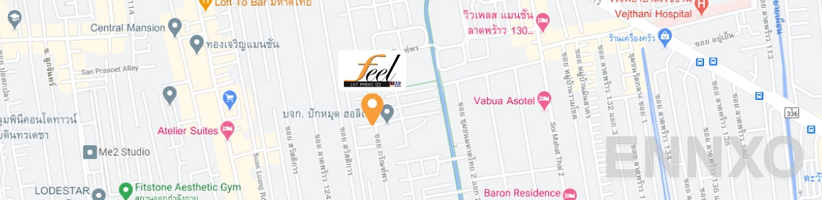 ภาพแผนที่แสดงที่ตั้งโครงการ Feel Condo Lat Phrao 122
(ฟีล คอนโด ลาดพร้าว 122) และสถานที่โดยรอบ