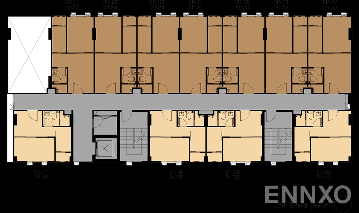 แปลนชั้น Third Floor ของโครงการ เดอะ คอลเล็ค รัชดา 32