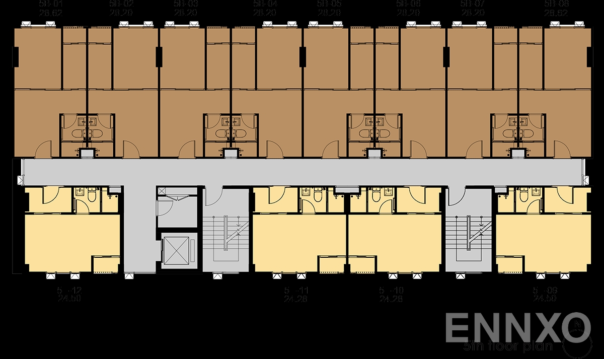 แปลนชั้น Fifth Floor ของโครงการ เดอะ คอลเล็ค รัชดา 32