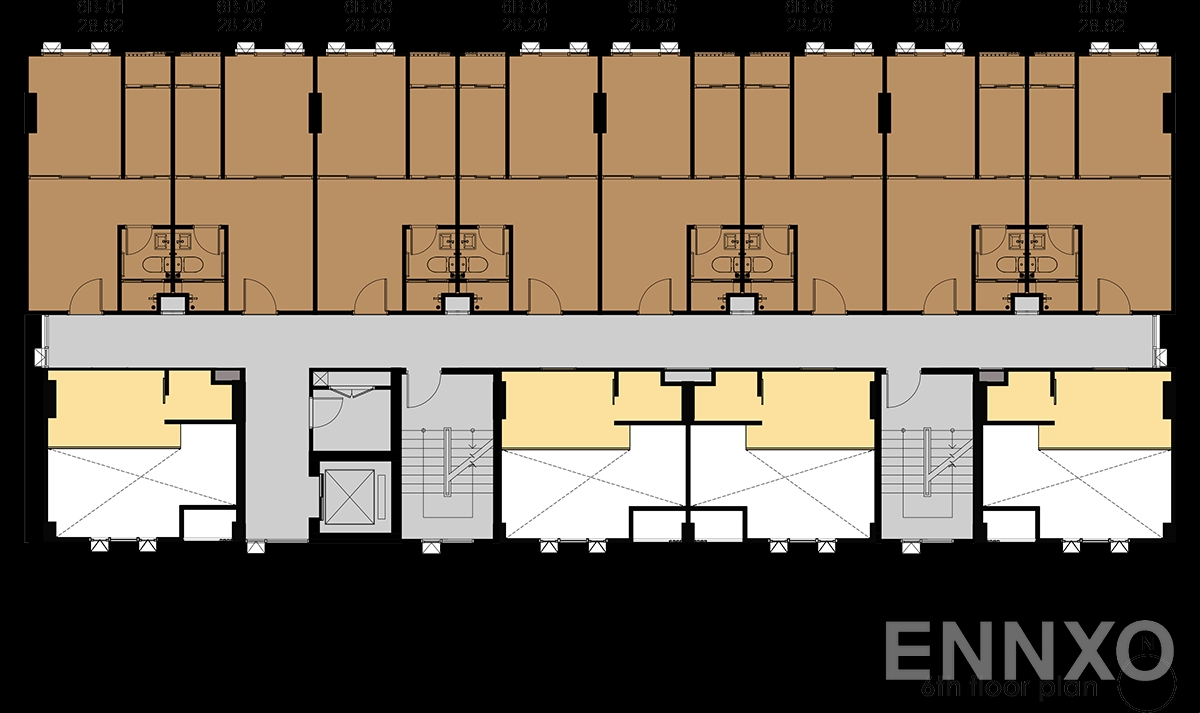 แปลนชั้น Sixth Floor ของโครงการ เดอะ คอลเล็ค รัชดา 32