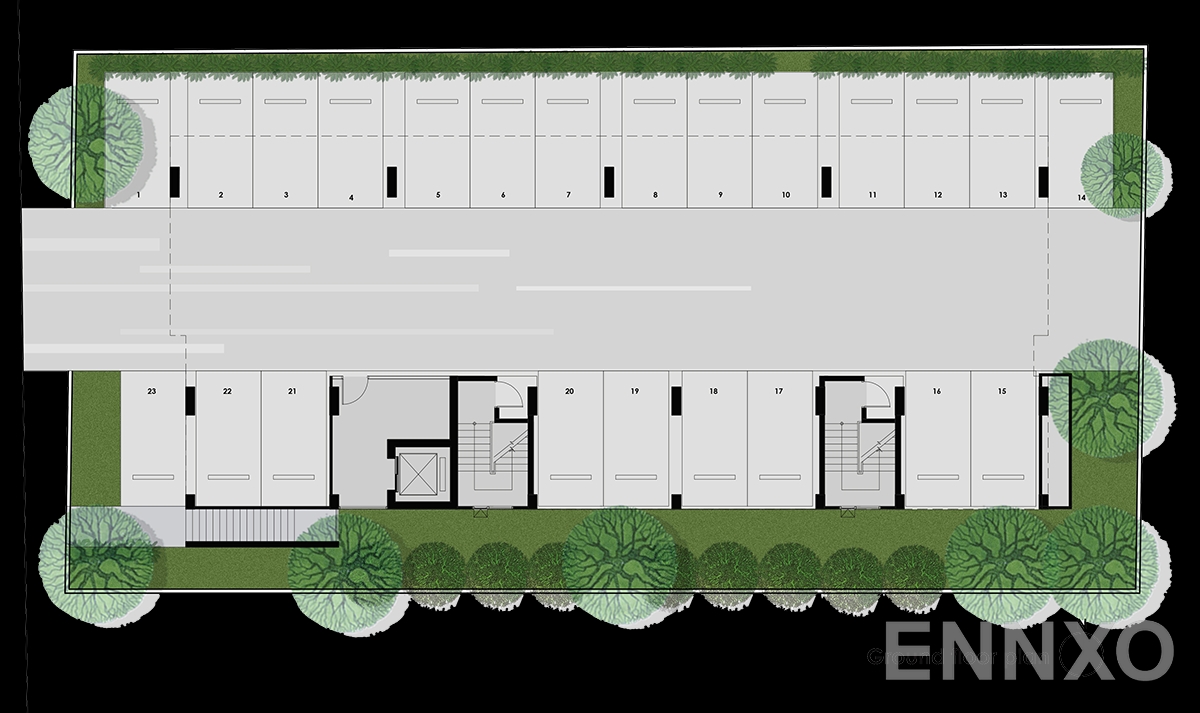 แปลนชั้น Ground Floor ของโครงการ เดอะ คอลเล็ค รัชดา 32
