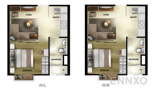 รูปแปลนห้อง 1 Bedroom ของโครงการ ฟิวส์ โมเบียส รามคำแหง สเตชั่น