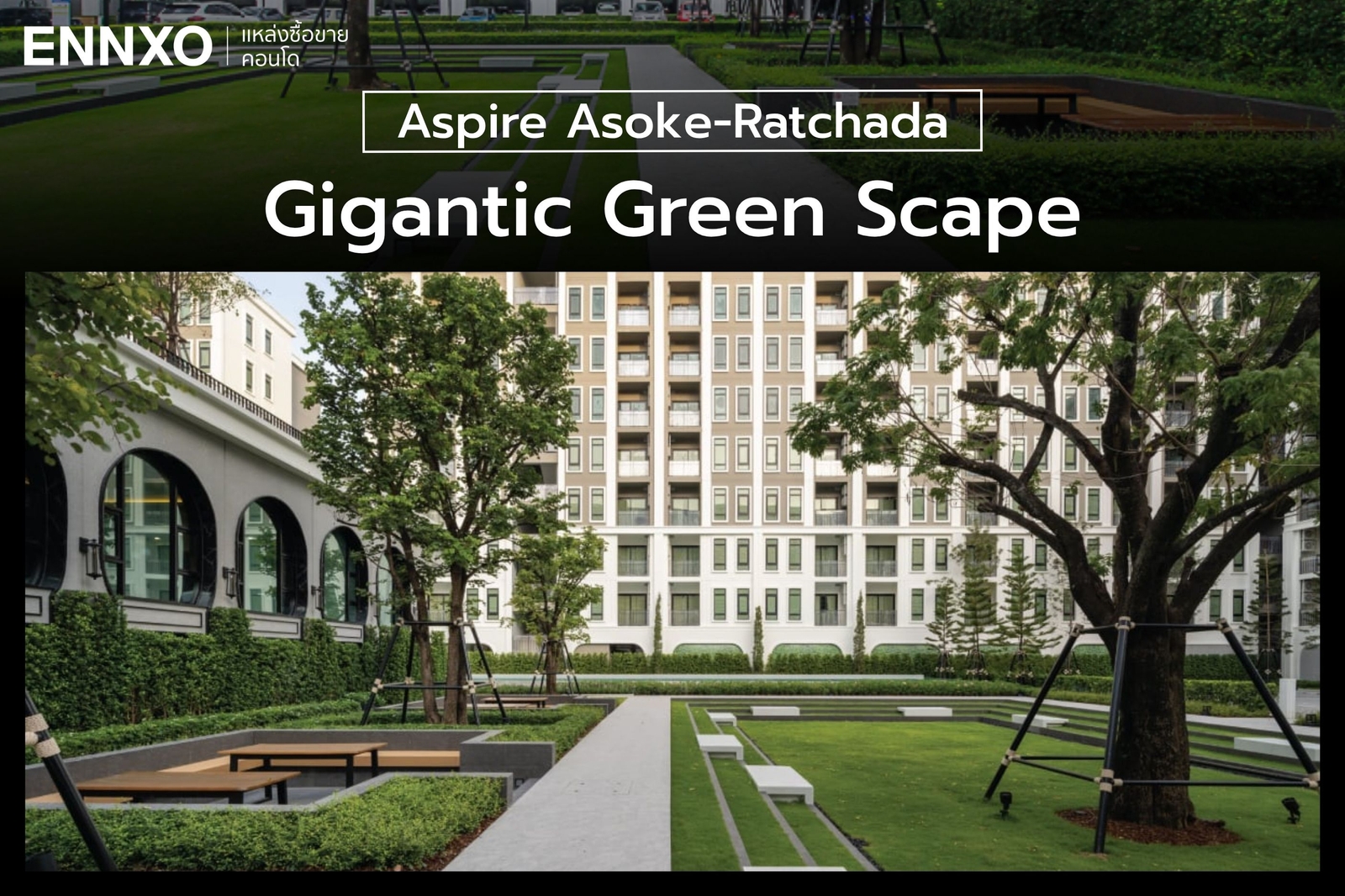 สวนสีเขียว คอนโด Aspire Asoke-Ratchada