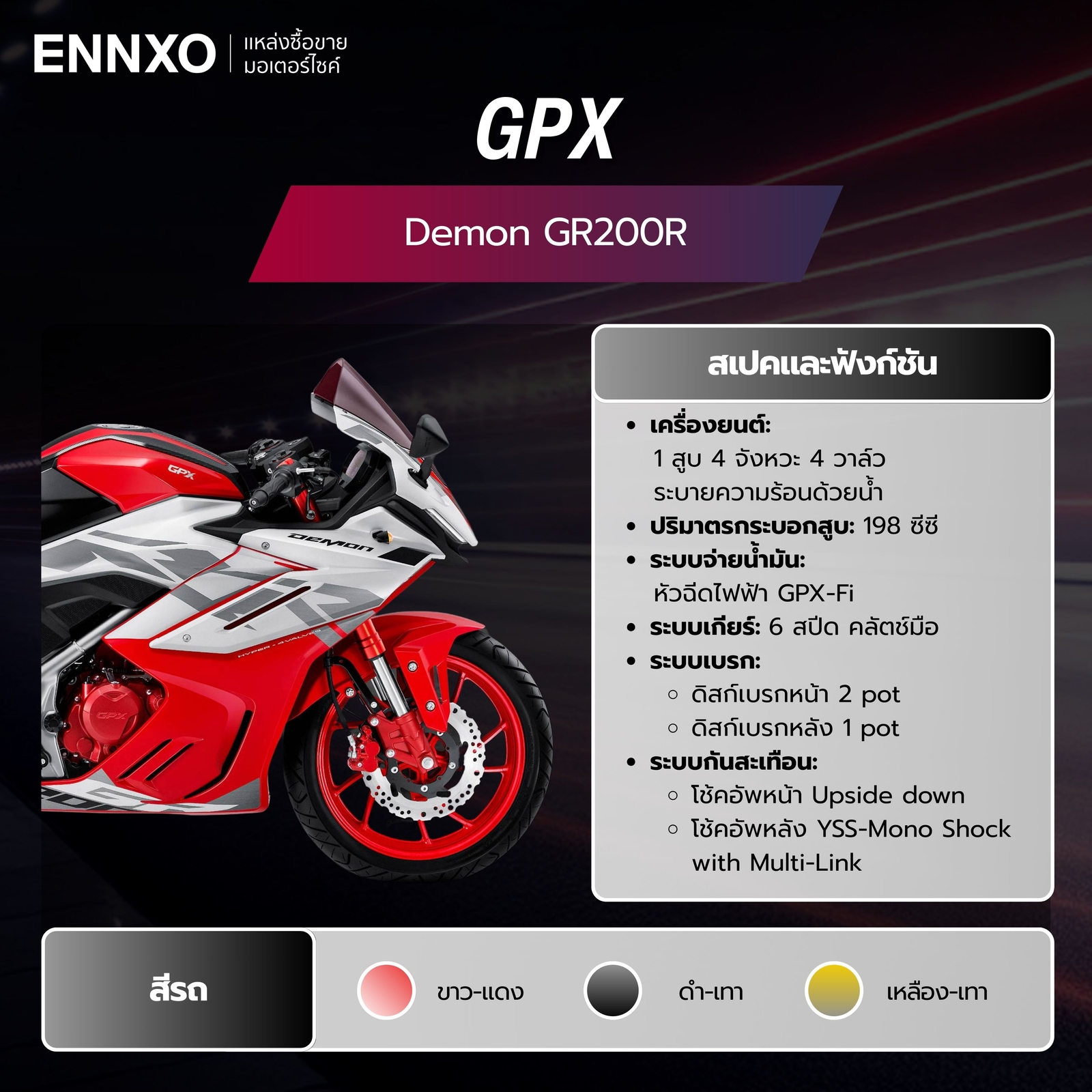GPX Demon GR200R สเปค