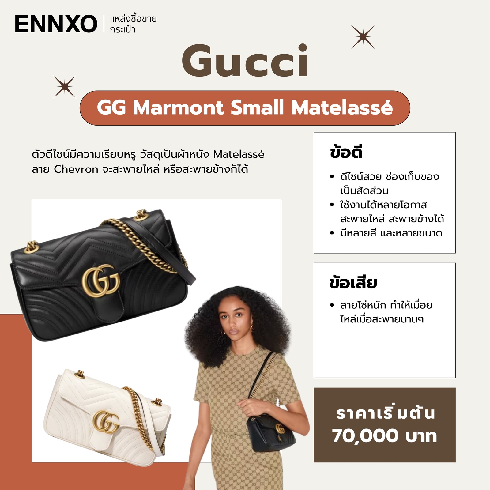 Gucci GG Marmont Small Matelassé ข้อดี ข้อเสีย