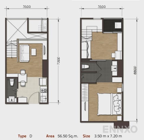 รูปแปลนห้อง Duplex ของโครงการ เฮ้าส์ 23 รัชดา-ลาดพร้าว