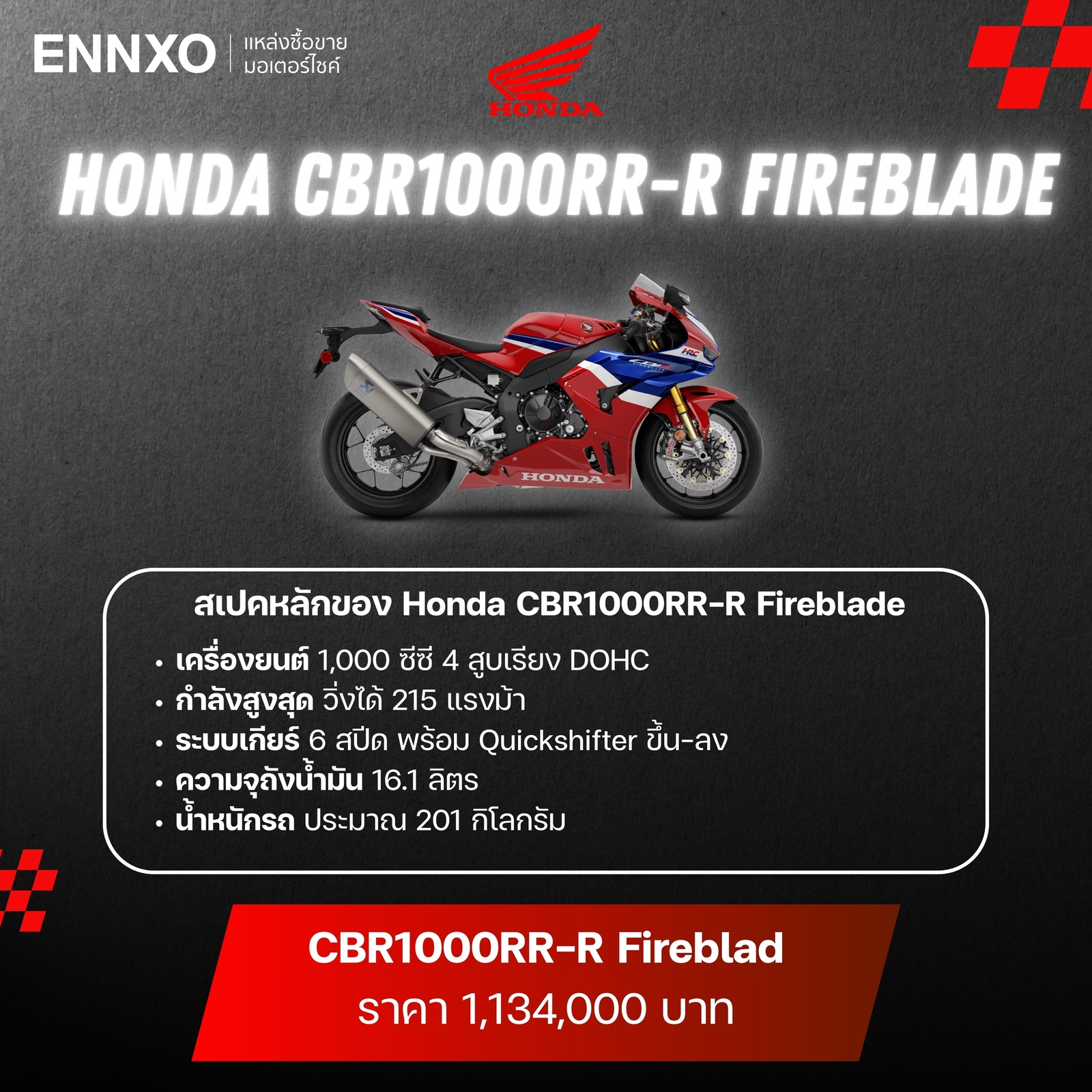 Honda CBR1000RR-R Fireblade สเปค