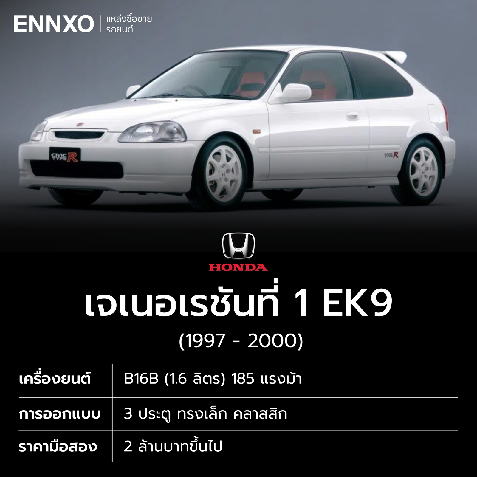 รายละเอียดของรถ Honda Civic Type R รุ่น EK9
