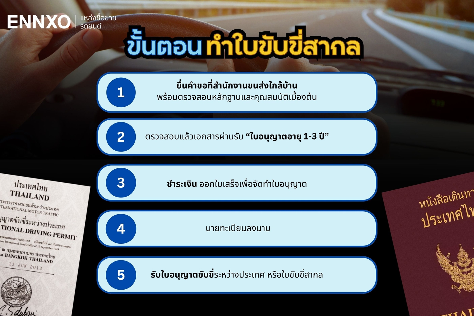 ขั้นตอนทำใบขับขี่สากล มีอะไรบ้าง