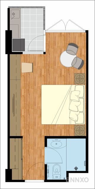 รูปแปลนห้อง Studio ของโครงการ I - House Rama IX - Ekamai