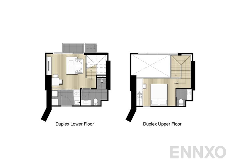 รูปแปลนห้อง 1 Bedroom Duplex ของโครงการ ไอดีโอ โมบิ อโศก