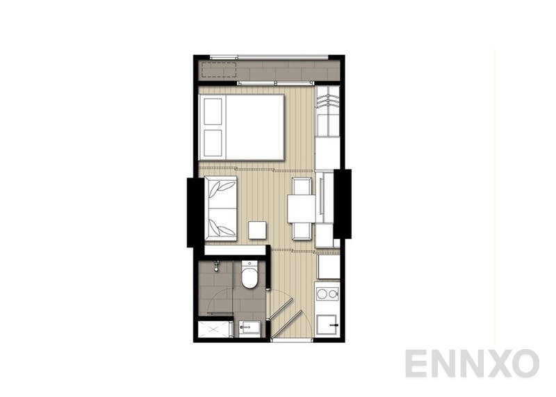 รูปแปลนห้อง Studio โครงการ Ideo Mobi Rama 9