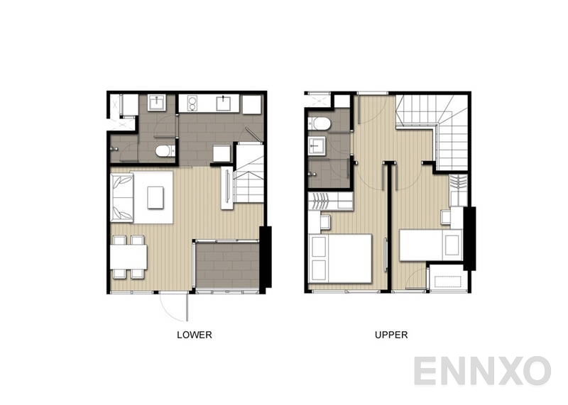 รูปแปลนห้อง Duplex ของโครงการ ไอดีโอ โมบิ พระราม 9