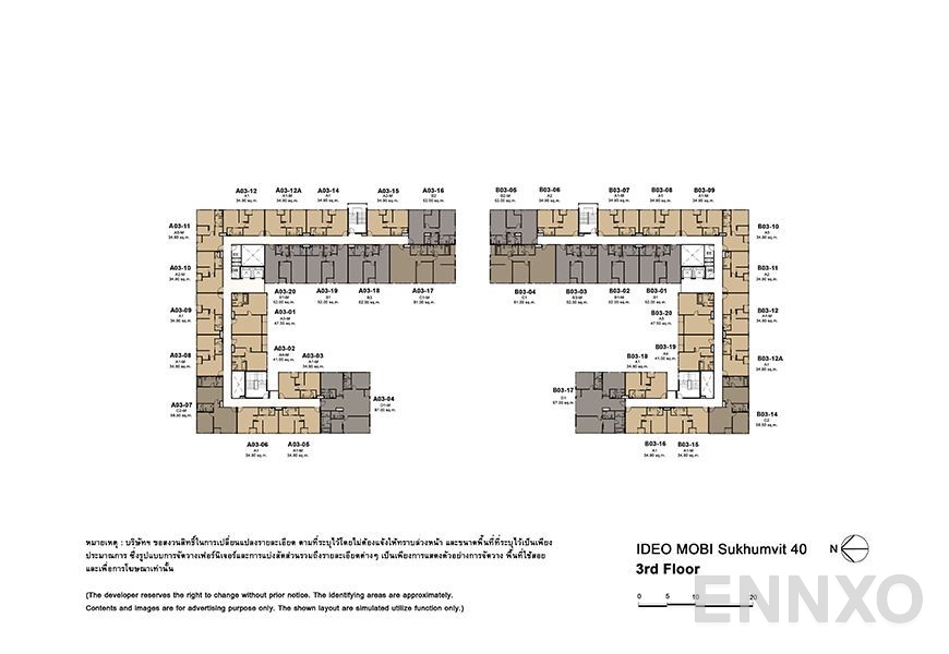แปลนชั้น 3th floor ของโครงการ ไอดีโอ โมบิ สุขุมวิท 40