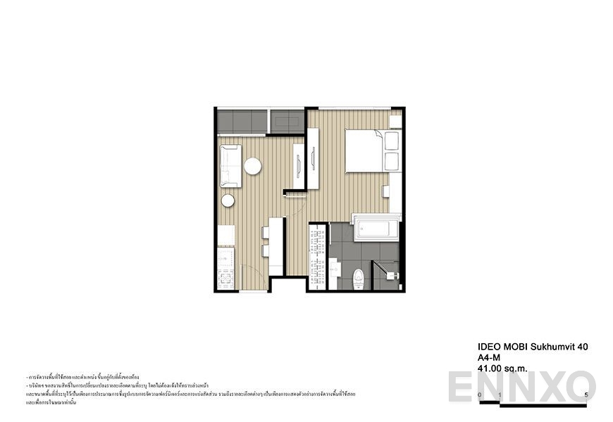 รูปแปลนห้อง A4-M ของโครงการ ไอดีโอ โมบิ สุขุมวิท 40
