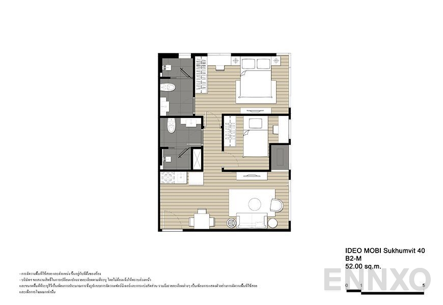 รูปแปลนห้อง B2-M ของโครงการ ไอดีโอ โมบิ สุขุมวิท 40
