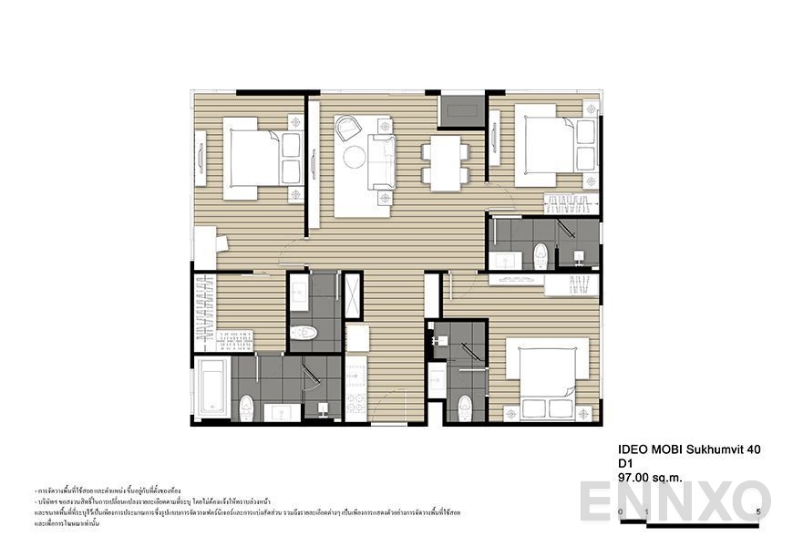 รูปแปลนห้อง D1 ของโครงการ ไอดีโอ โมบิ สุขุมวิท 40