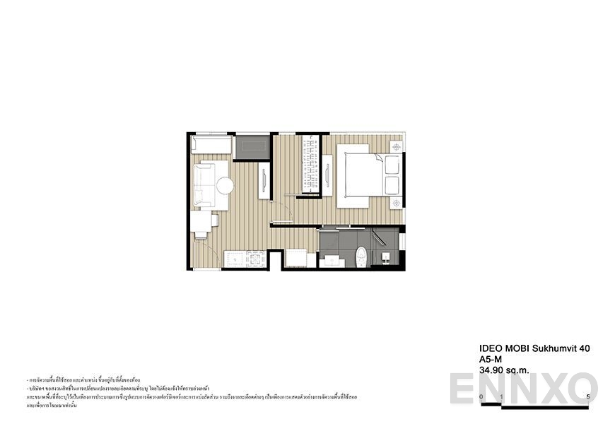 รูปแปลนห้อง A5-M ของโครงการ ไอดีโอ โมบิ สุขุมวิท 40